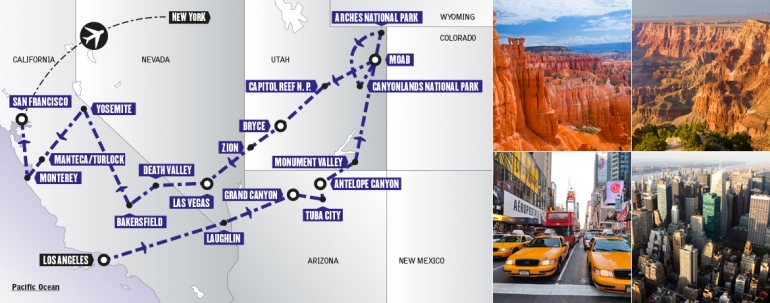 Tour Stati Uniti: Attraverso il West e New York